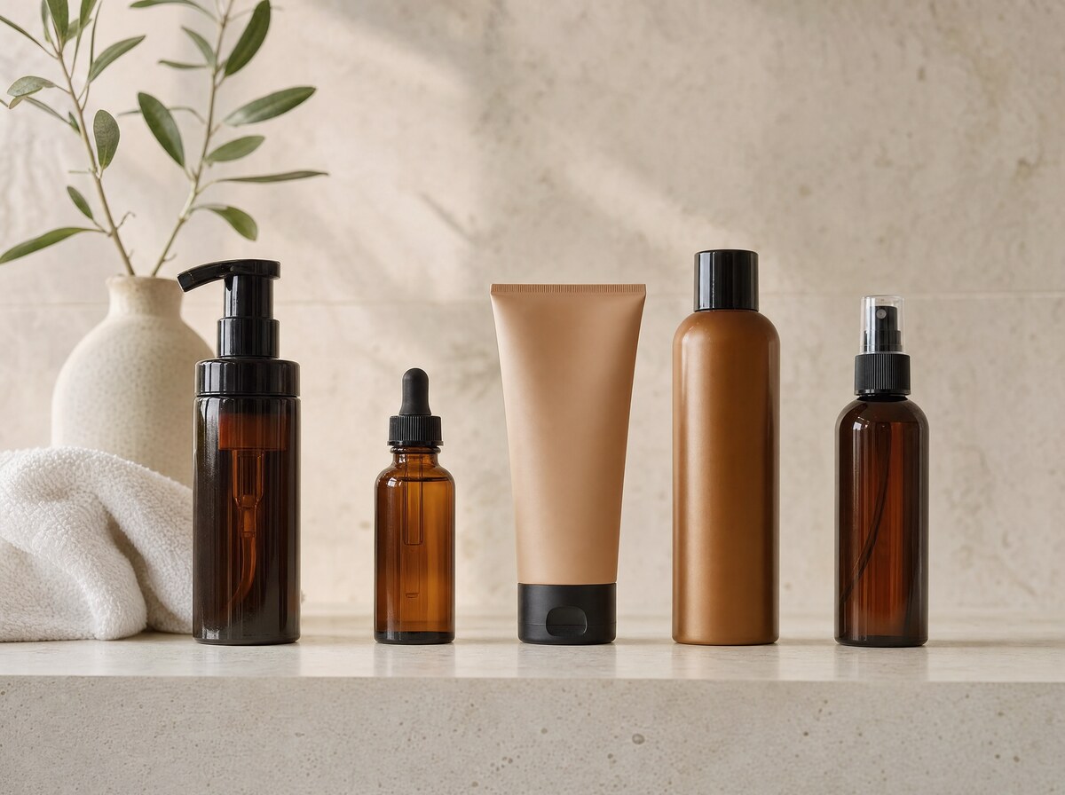 Generic self-tanner product lineup.