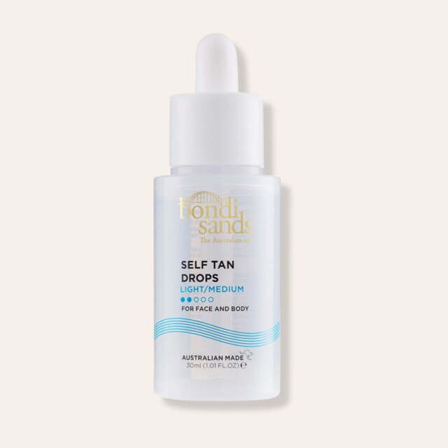 Editorial product illustration for Bondi Sands Self Tan Drops.