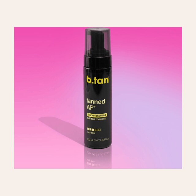 Editorial product illustration for B.Tan Tanned AF Self Tan Mousse.
