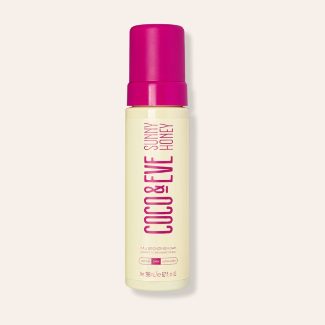 Editorial product illustration for Coco & Eve Sunny Honey Bali Bronzing Foam.